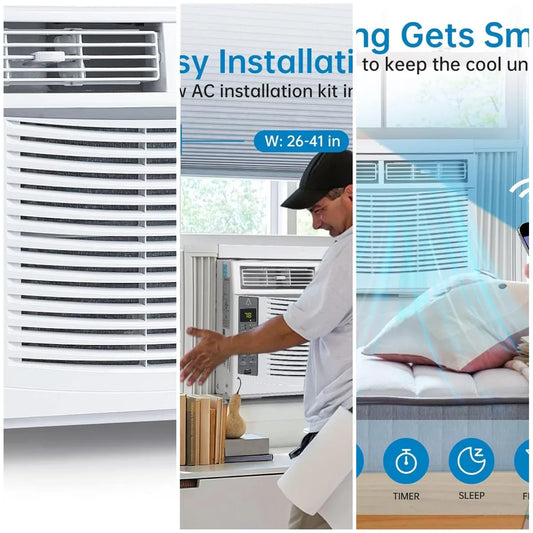 XMSJ 6000 BTU Smart Window Air Conditioner With WiFi Remote