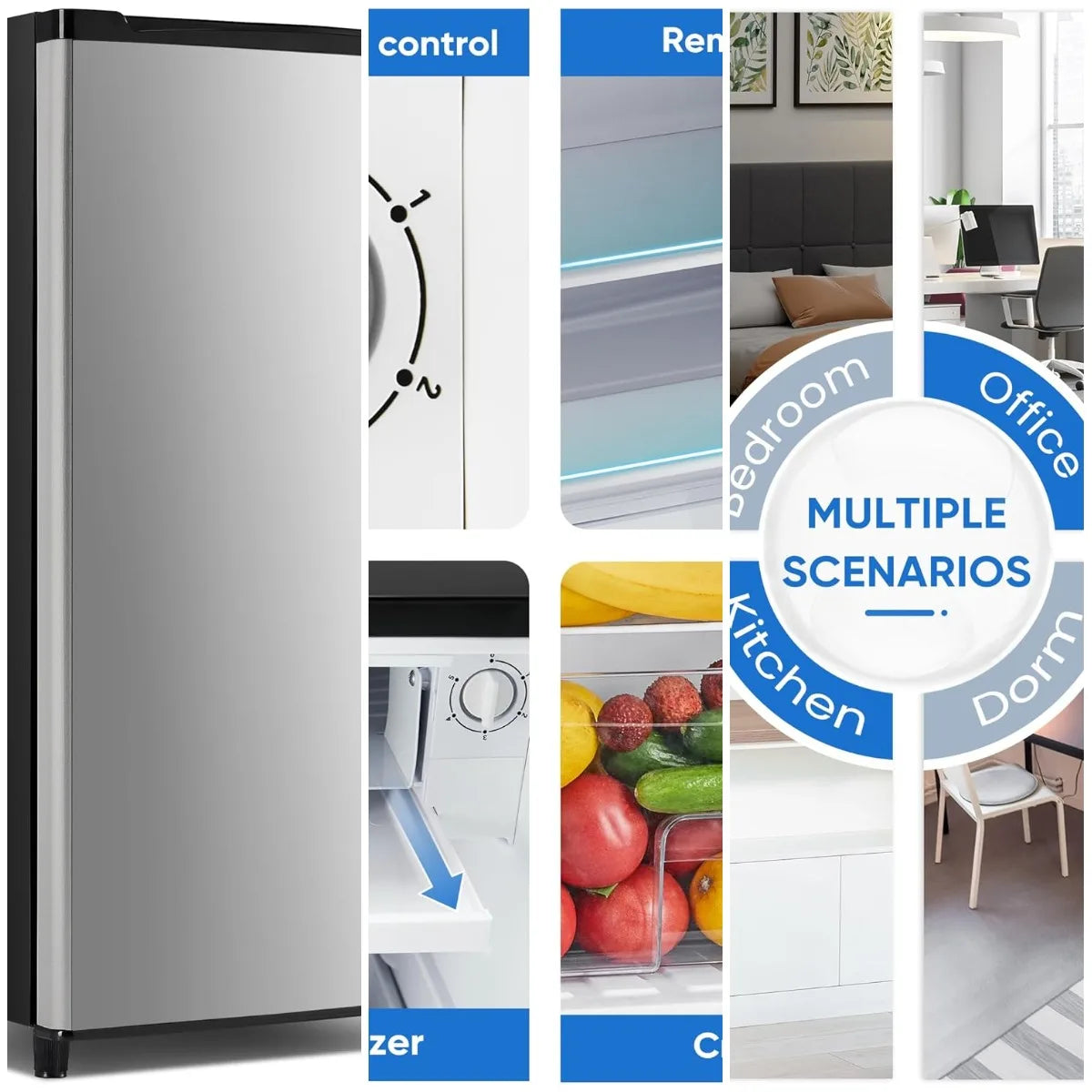 XMSJ Mini Fridge Freezer 121 To 200L Office Dorm Compact