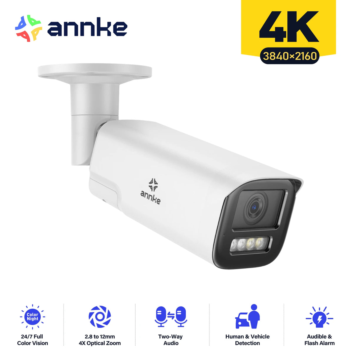 Annke 4K 8MP Varifocal IP Camera Dual Light Human Surveillance