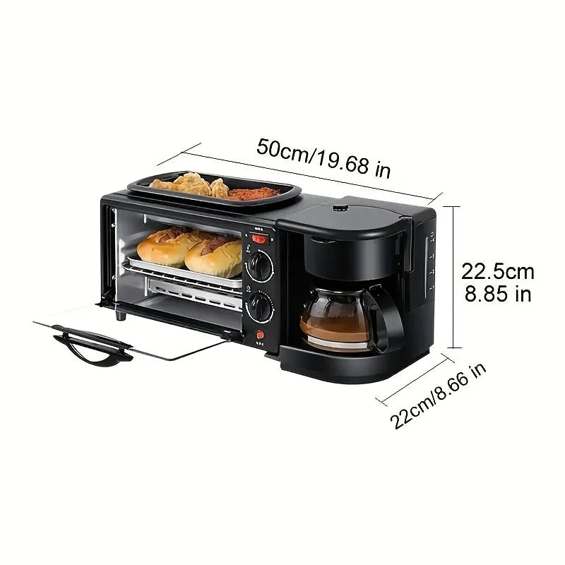 3-in-1 Breakfast Maker With Coffee Eggs Toast And Timer Functions