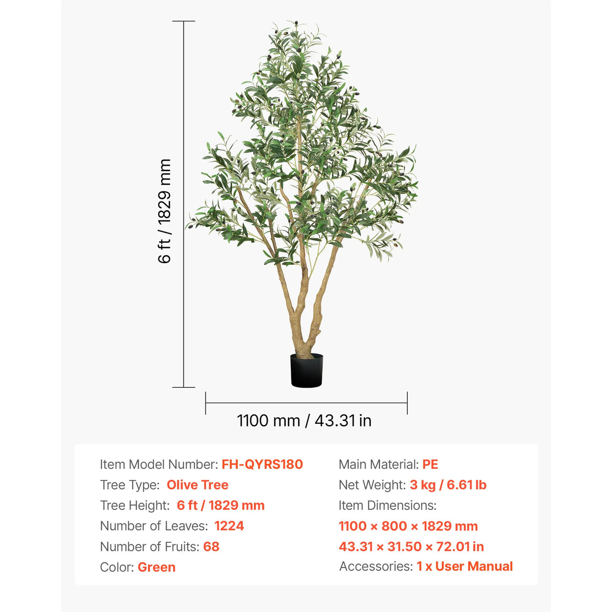 SucceBuy Elegant Artificial Indoor Tree For Modern Home Decor