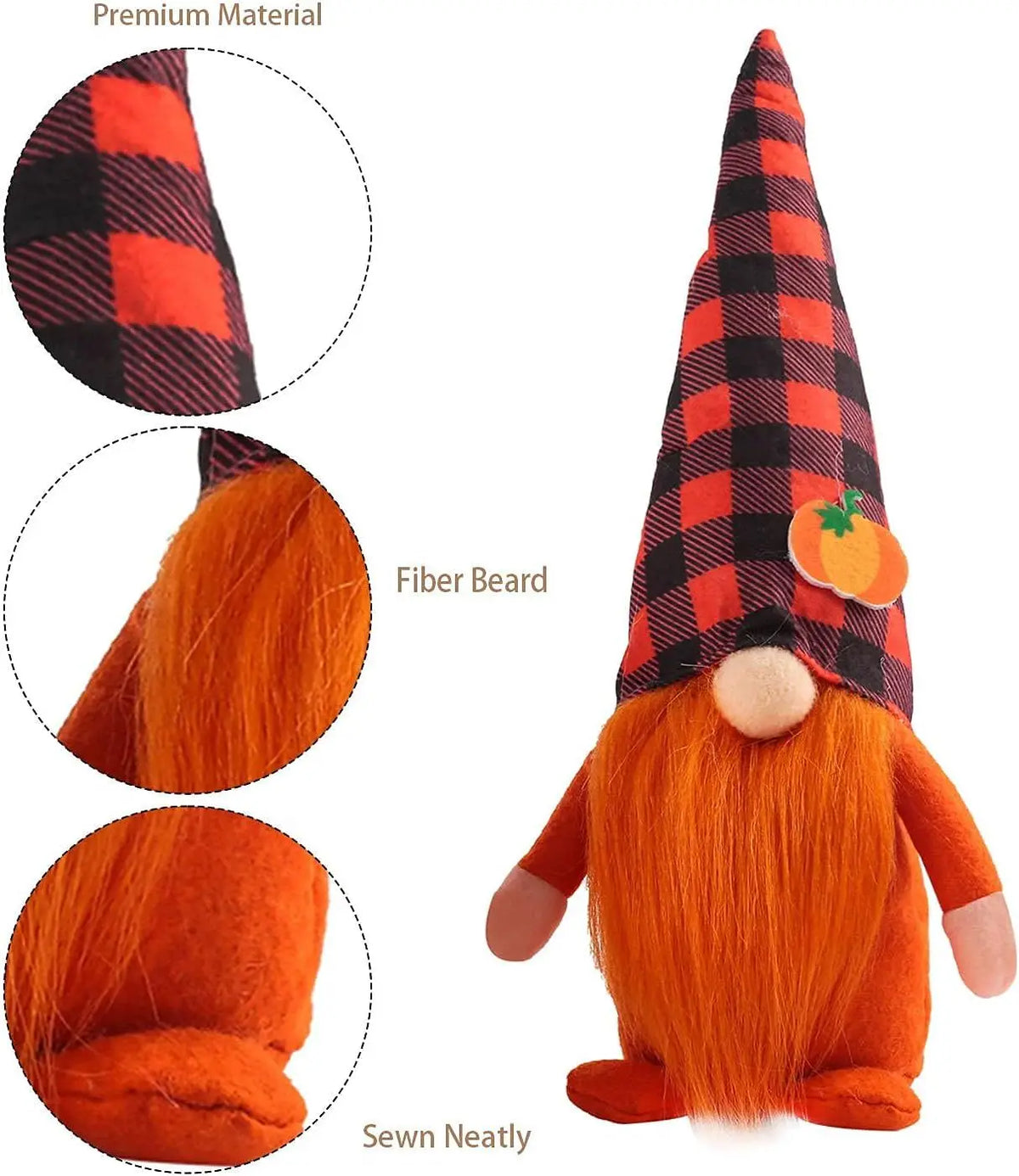 Harvest Thanksgiving Gnome Plush Figurine Set For Autumn Home Decor