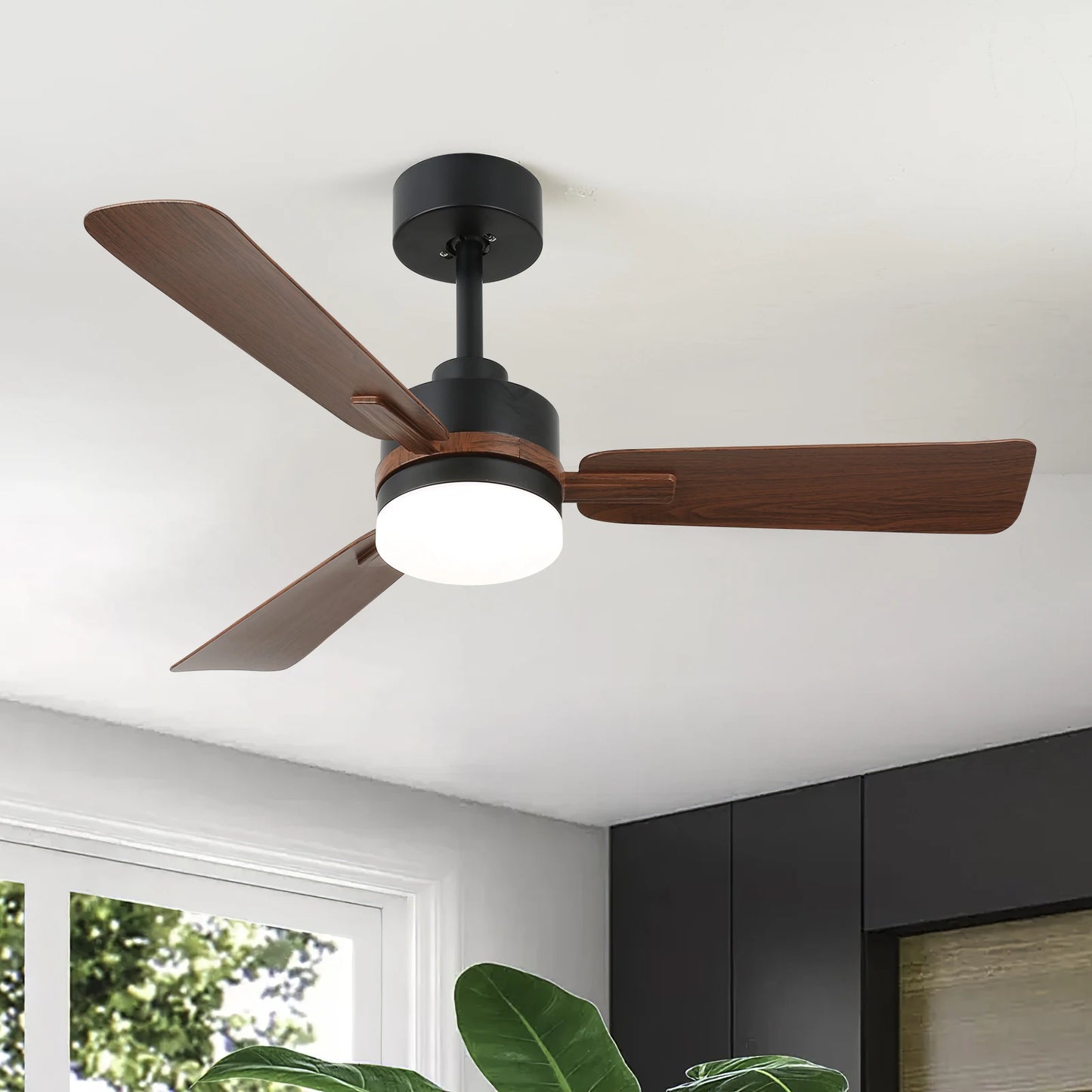 GreeLustr Industrial Remote Dimming Ceiling Fan Led Lamp