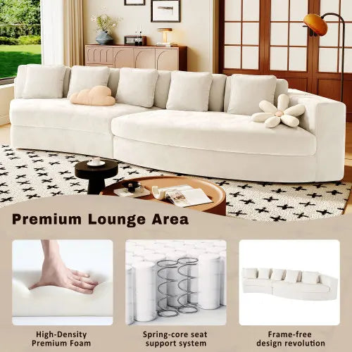 Pure Foam Modular Sectional Sofa 2 Piece Set With Pillows