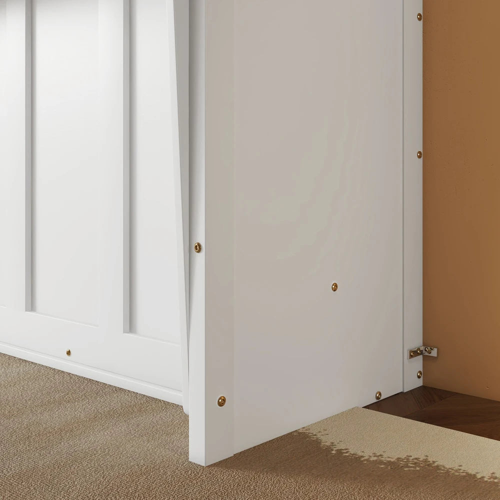 Space-Saving Vertical Wood Murphy Bed Cabinet With Desk
