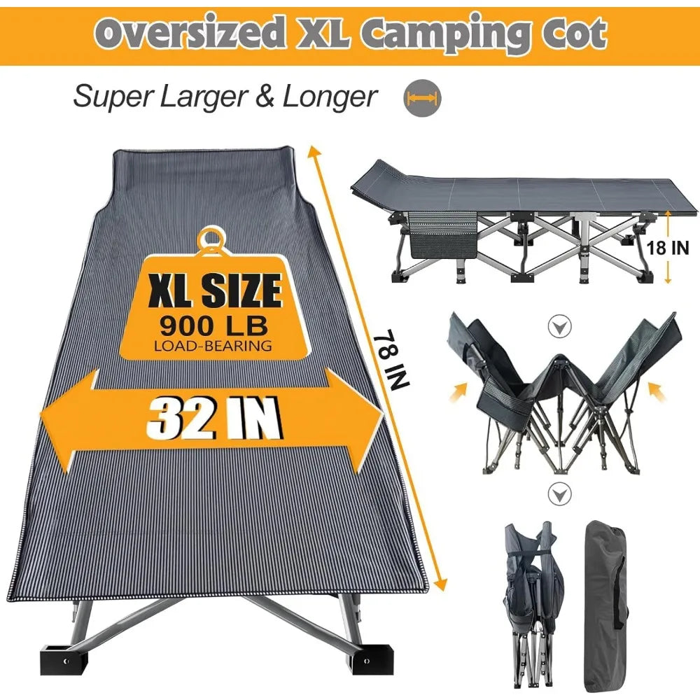 NBVCX Heavy Duty Folding Camping Cot Mattress 500 Lb Capacity