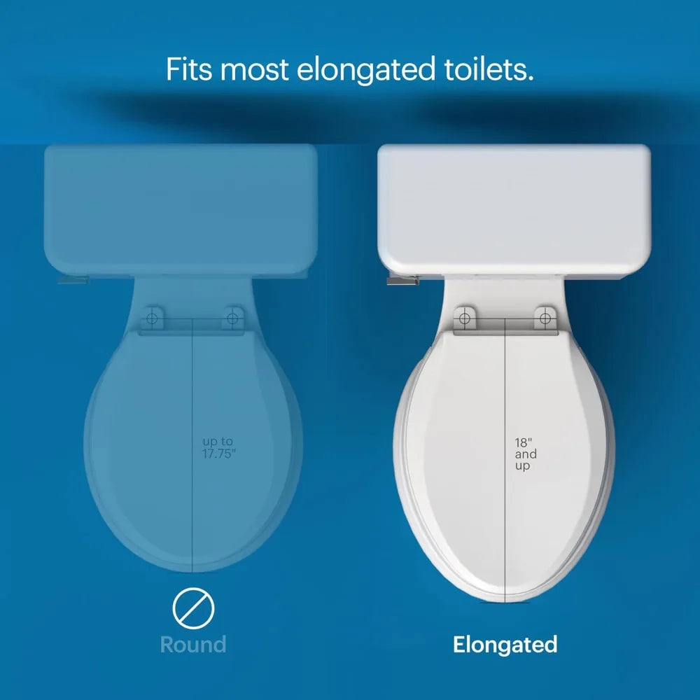 Brondell L60EW LumaWarm Heated Nightlight Elongated Toilet Seat