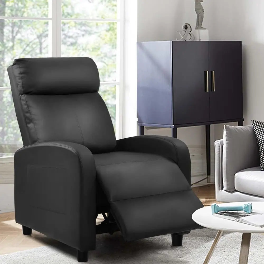 Massage Recliner Chair For Home Theater PU Leather With Cushioned Comfort