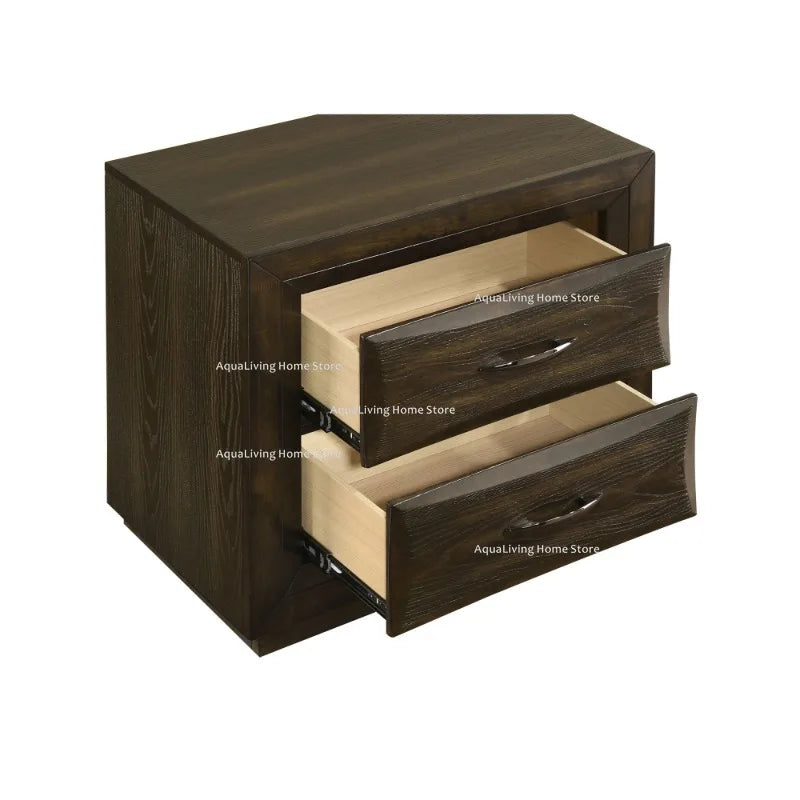 Modern Wooden Bedroom Furniture Set With Bed Wardrobe And Nightstand