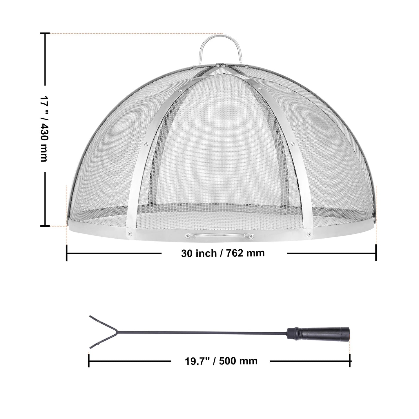 SucceBuy Firepit Spark Screen Lid Outdoor Fire Pit Ring Cover