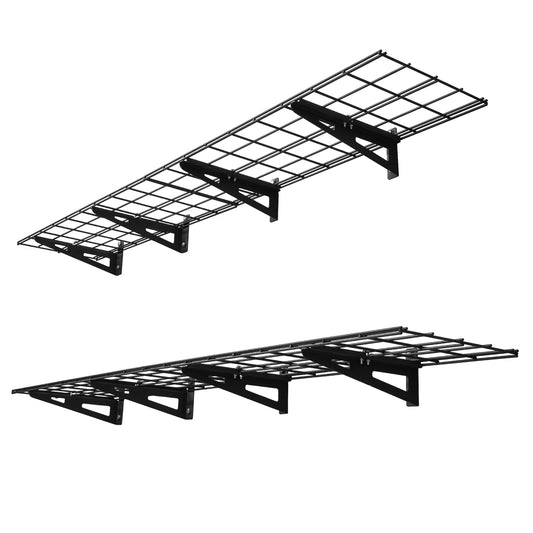SucceBuy 2-Tier Wall Garage Shelving Unit 600 Lb Capacity