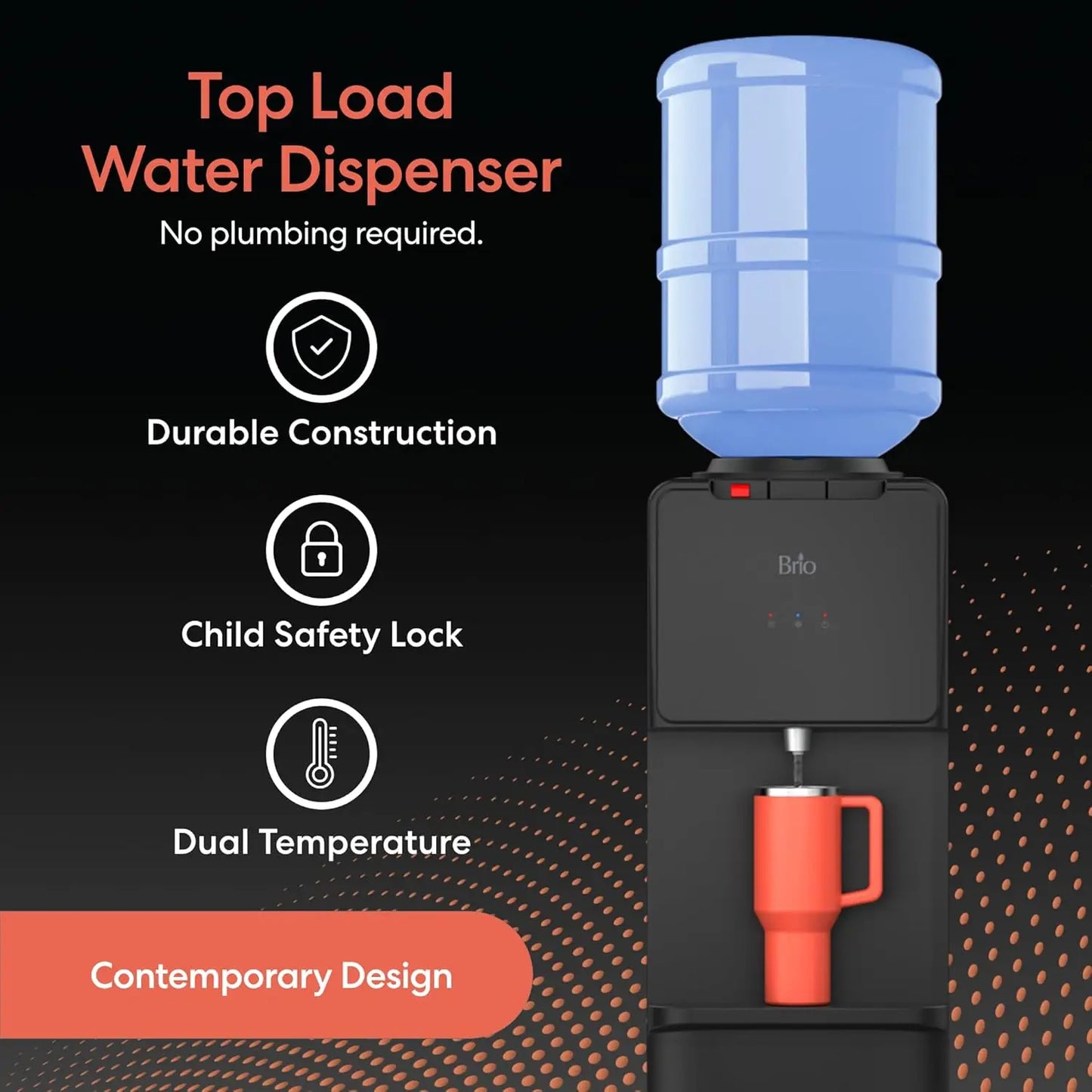 XMSJ 130 Series Top Load Water Cooler Dispenser Hot Cold Spill Free
