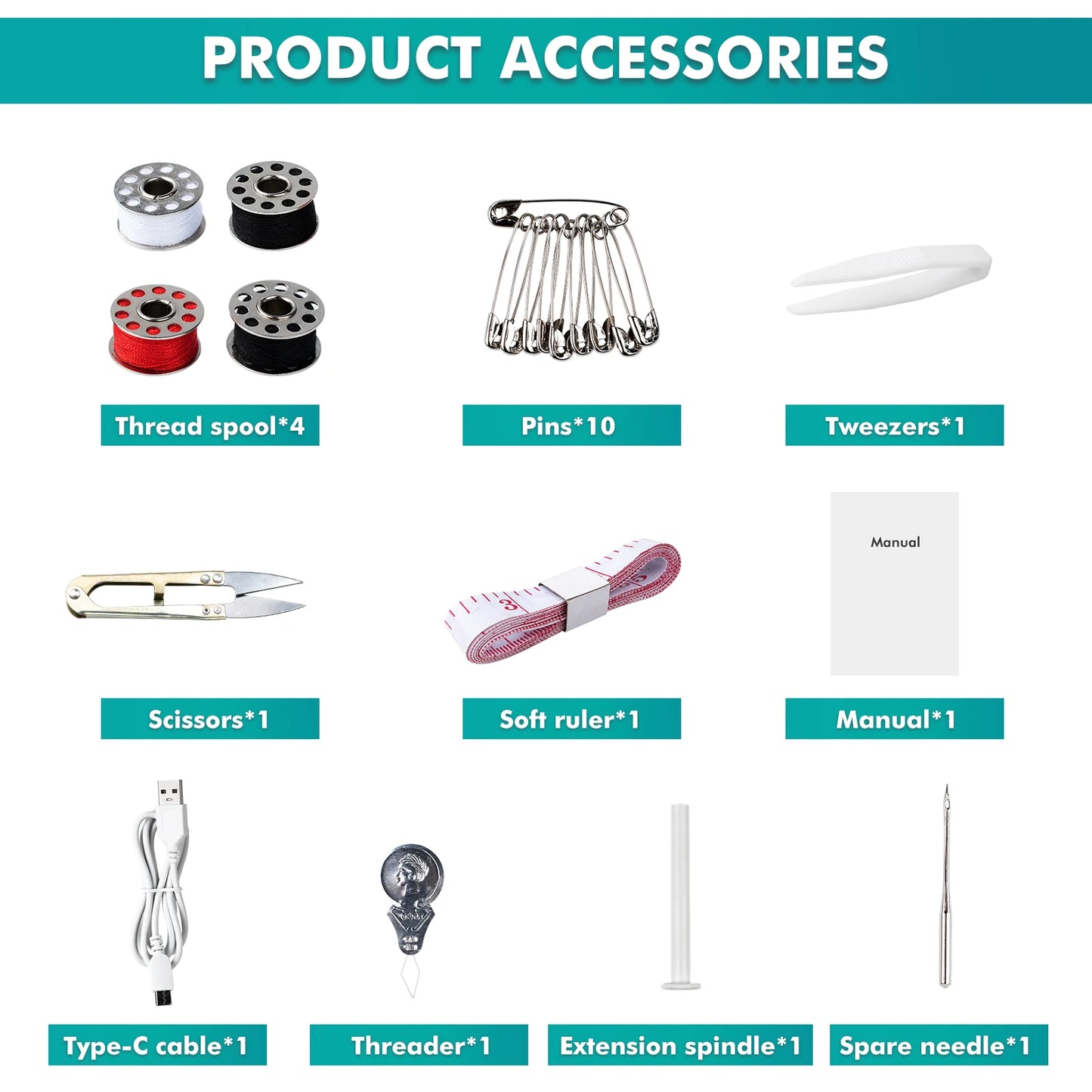 Mini Handheld Portable Electric Sewing Machine With Accessories