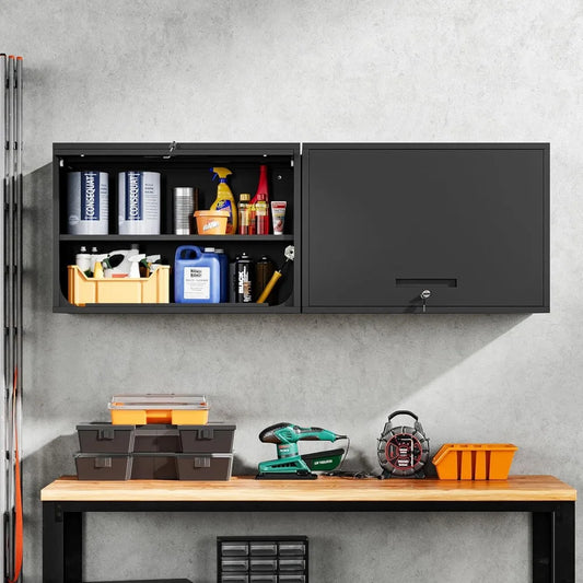 Metal Garage Wall Cabinet With Doors And Shelves Wall Mounted