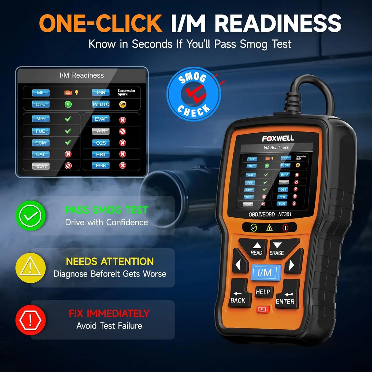 FOXWELL NT301 OBD2 Automotive Scanner Engine Code Reader Diagnostic Tool