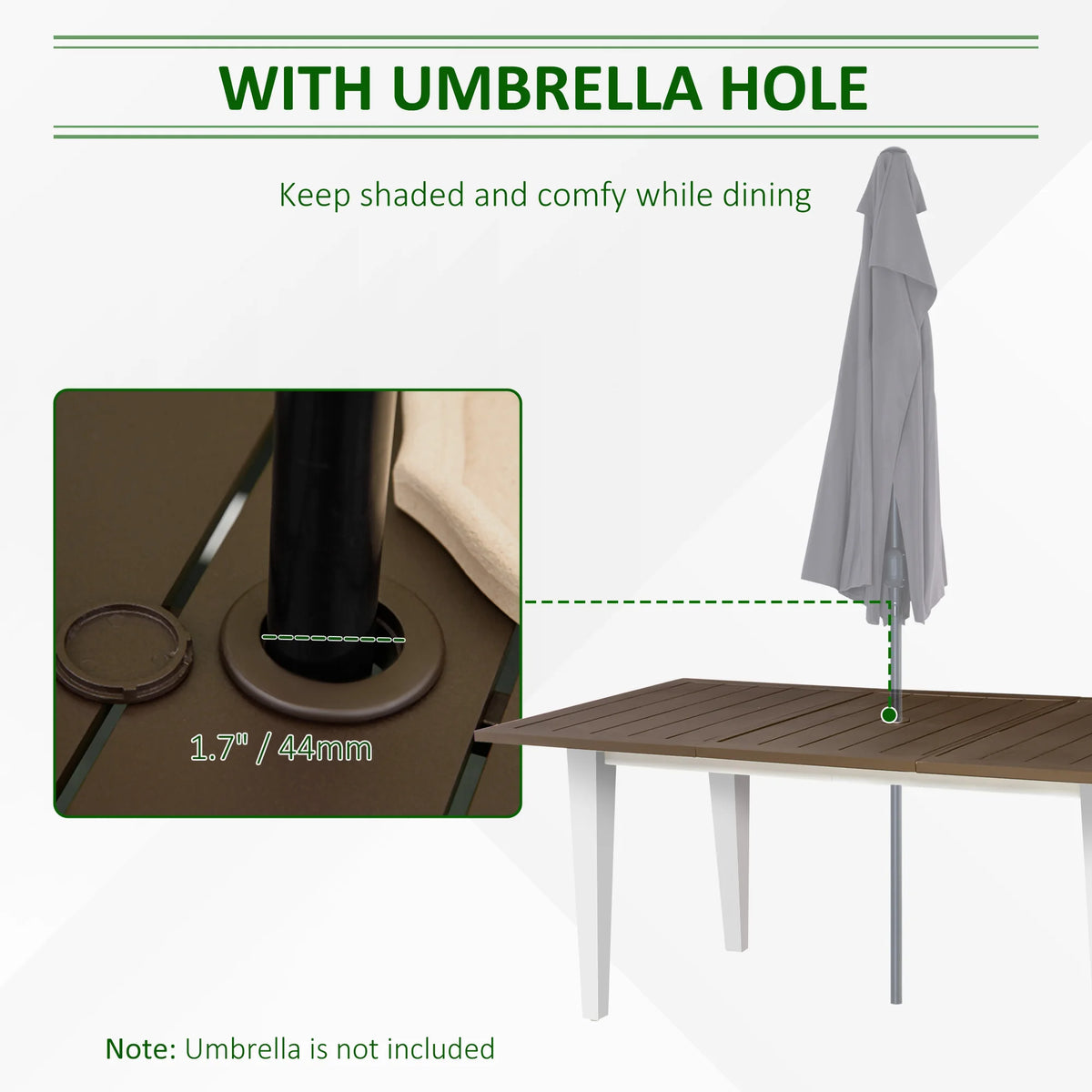 Outsunny Aluminum Outdoor Dining Set With Cushions And Umbrella Hole