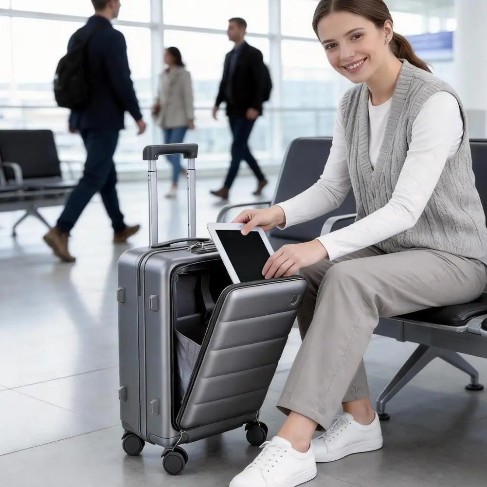 SANWOOD Carry-On Spinner Luggage With Laptop Pocket And TSA Lock