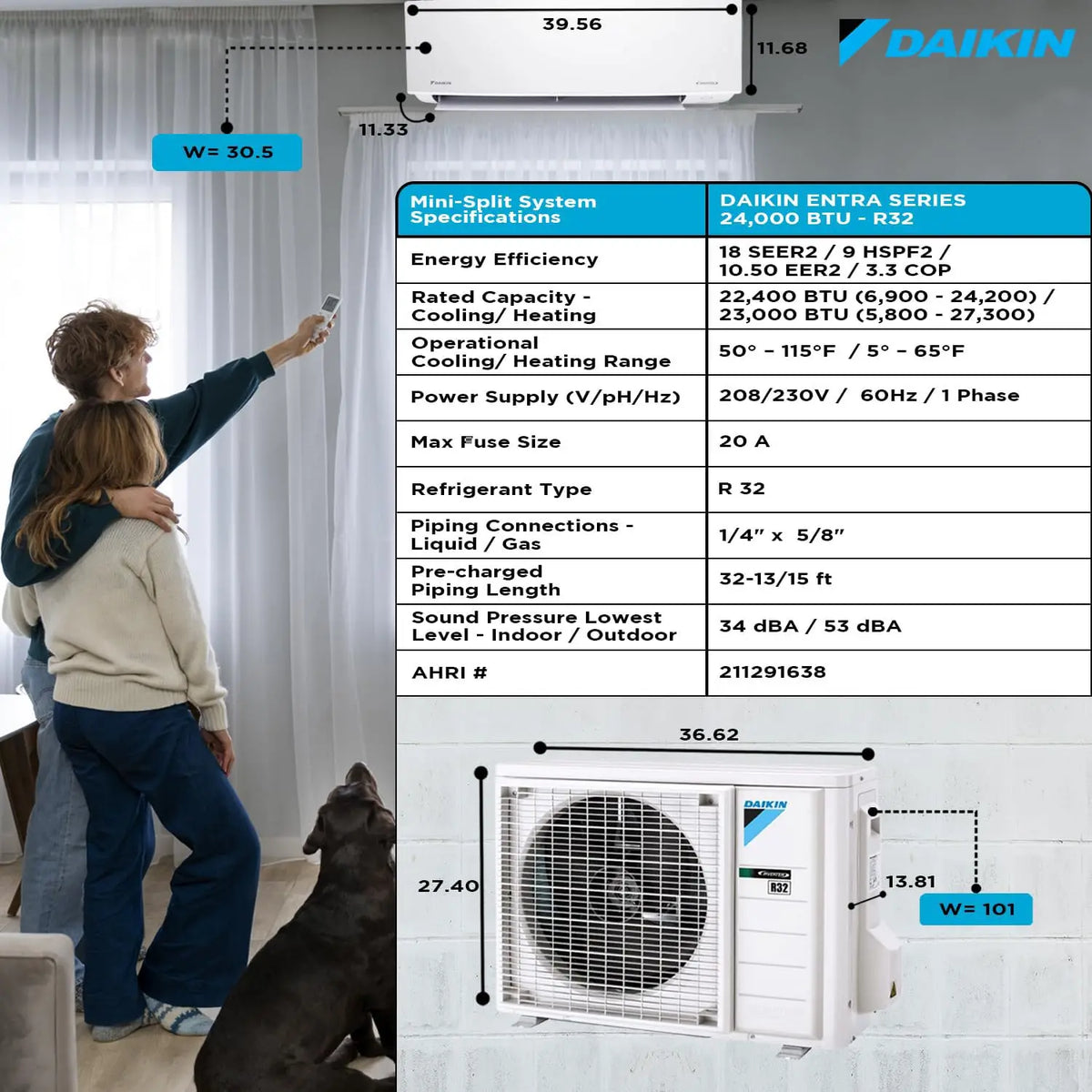 Ductless Mini Split Heat Pump Air Conditioner With Installation Kit
