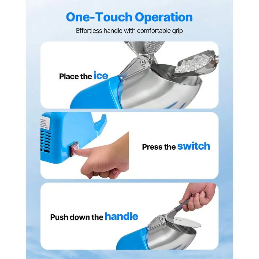 XMSJ Ice Crusher Machine 286 Lbs Per Hour Electric Shaved Ice Machine