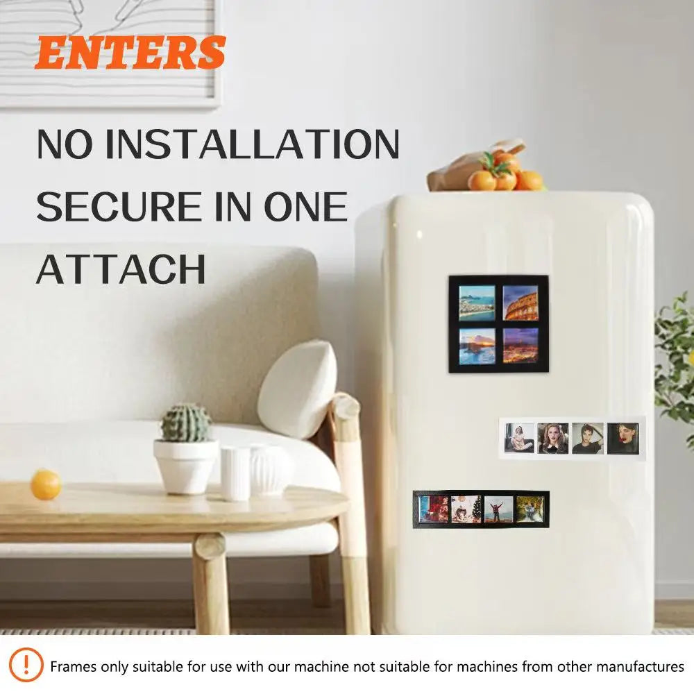 Acrylic Magnetic Photo Frame For Fridge Square Grid Display