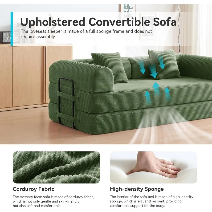 Convertible Boneless Futon Sofa Bed Multi Functional Sleeper Couch