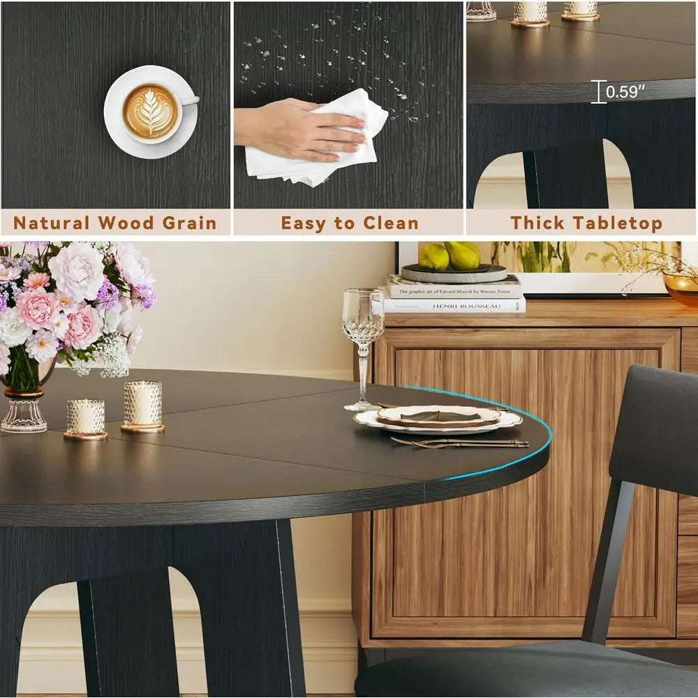 Ticify Round Dining Table Set For Four Seats