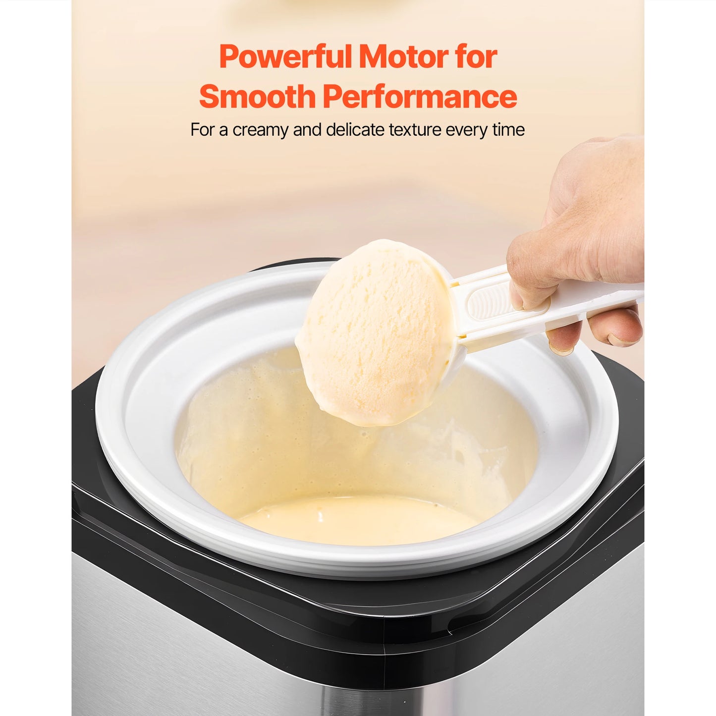 SucceBuy Ice Cream Maker Electric Automatic Easy Operation Stainless Steel