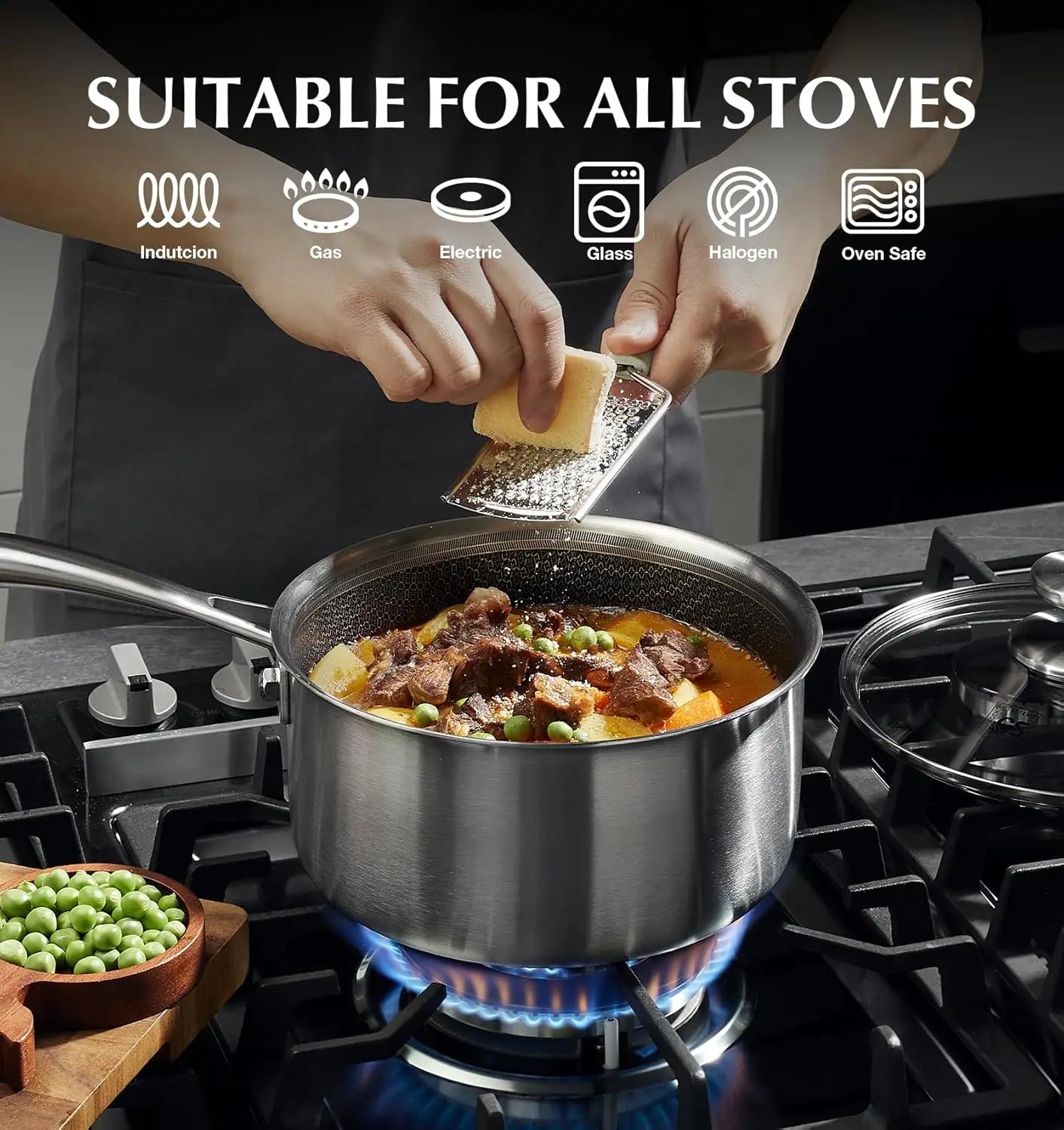 KOCH SYSTEME CS Hybrid Nonstick Tri Ply Stainless Saucepan Set
