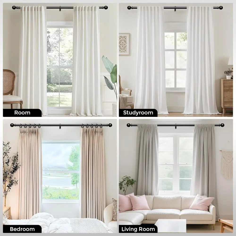 Heavy Adjustable Metal Curtain Rod For Decorative Window Treatment