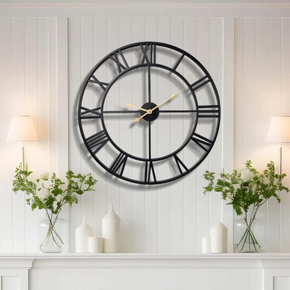 Numeral Metal Analog Wall Clock for Living Room and Bedroom