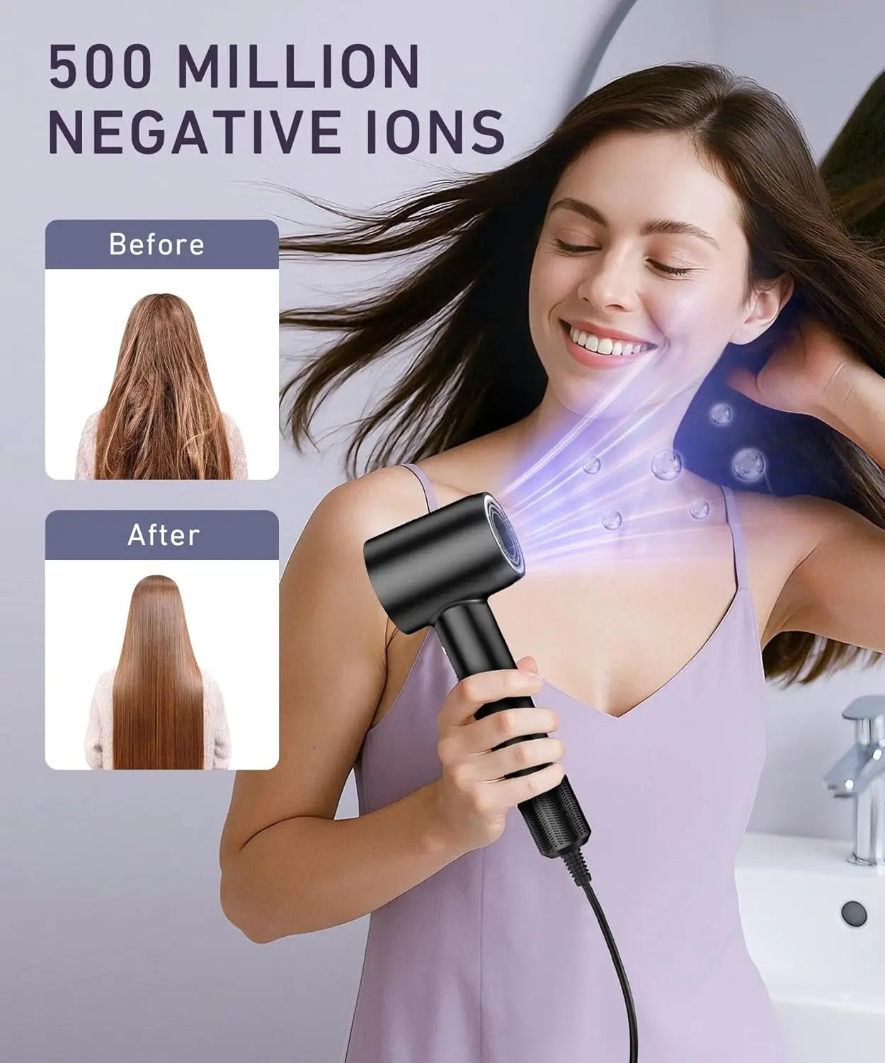 XMSJ High Speed Ionic Hair Dryer Fast Dry Low Noise