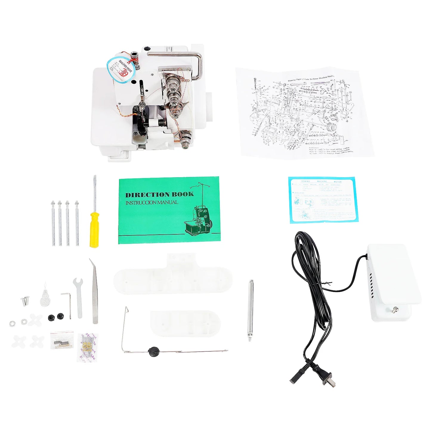 Four Thread Overlocking Sewing Machine For Cotton Silk Denim Fabrics