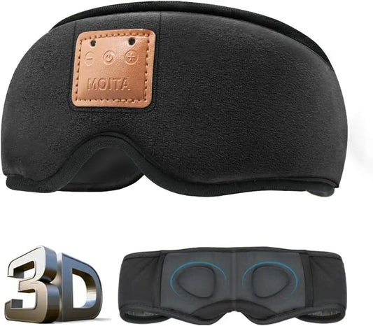 3D Sleeping Eye Mask With Built In Sponge Speakers Headphones
