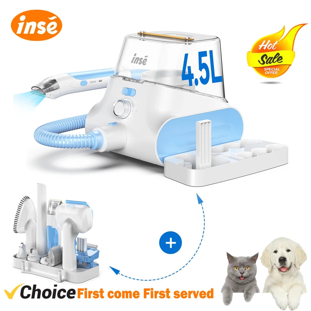 INSE P30 Quiet Dog Grooming Vacuum Kit With Hair Collector