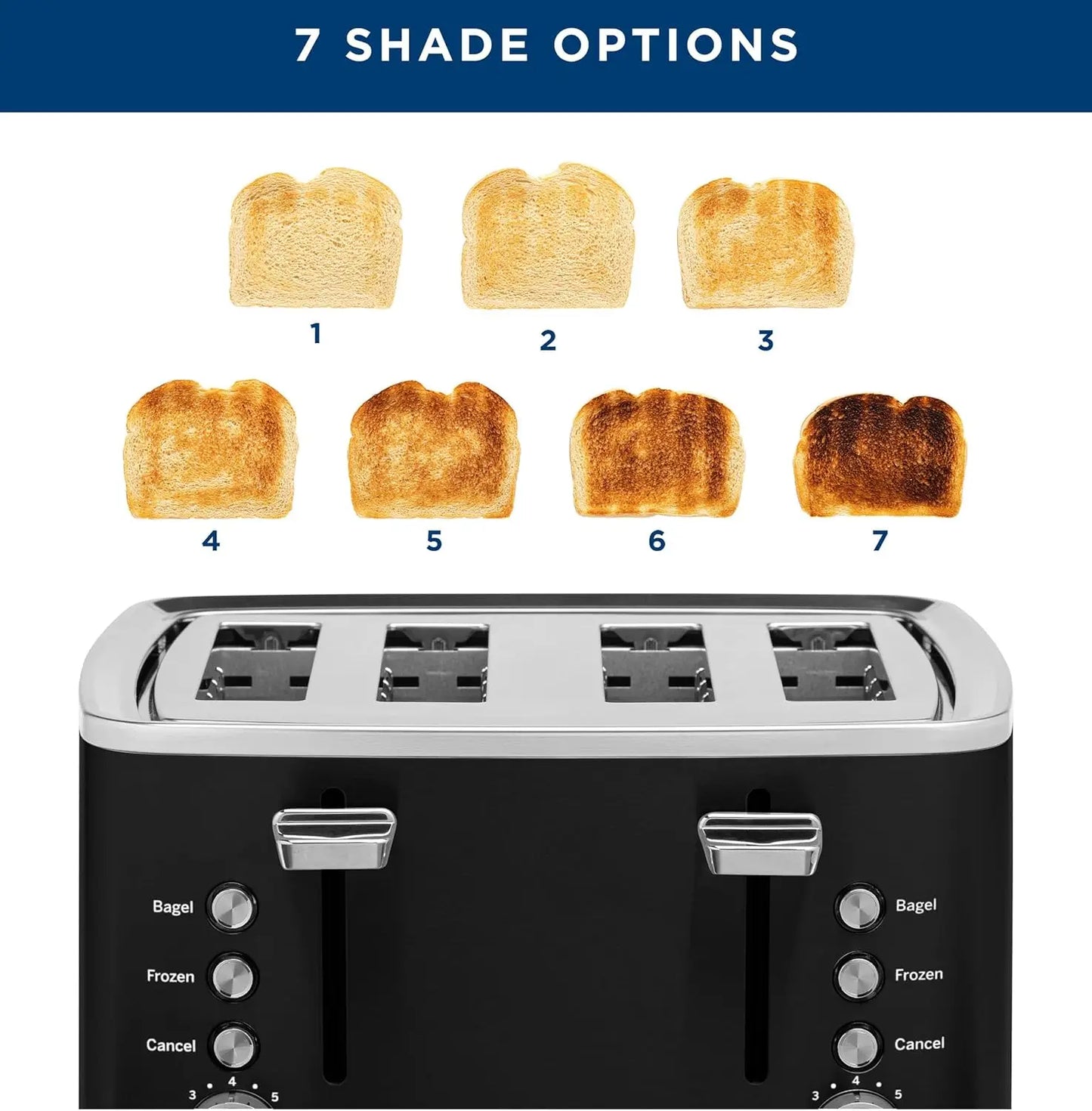 XMSJ 4 Slice Toaster With Extra Wide Slots For Bagels