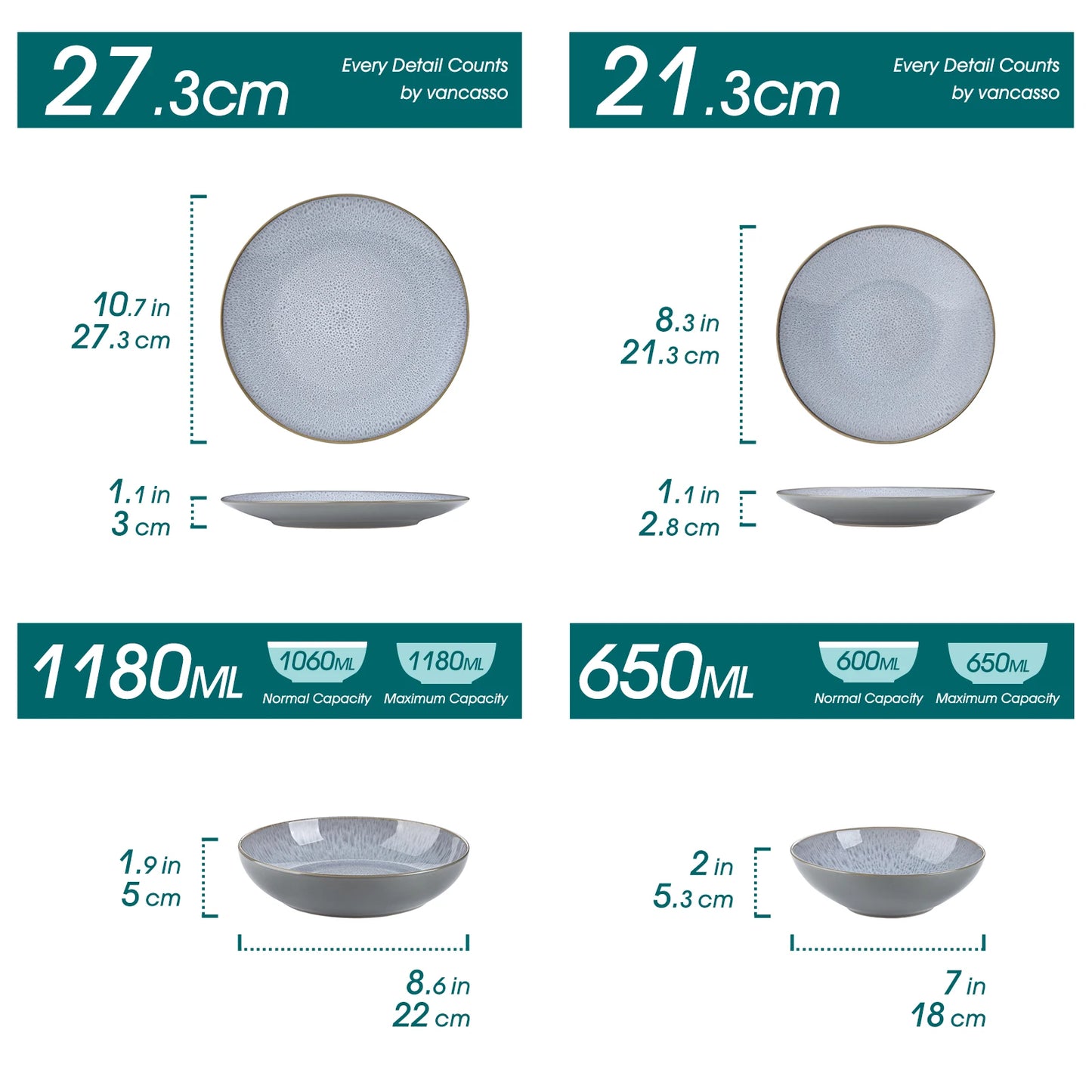 Malacasa Premium Embossed Stoneware Dinnerware Set