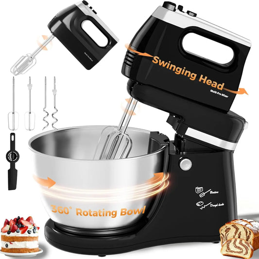 XMSJ 2 In 1 Stand Mixer With 4.8 Qt Tilt Head Bowl