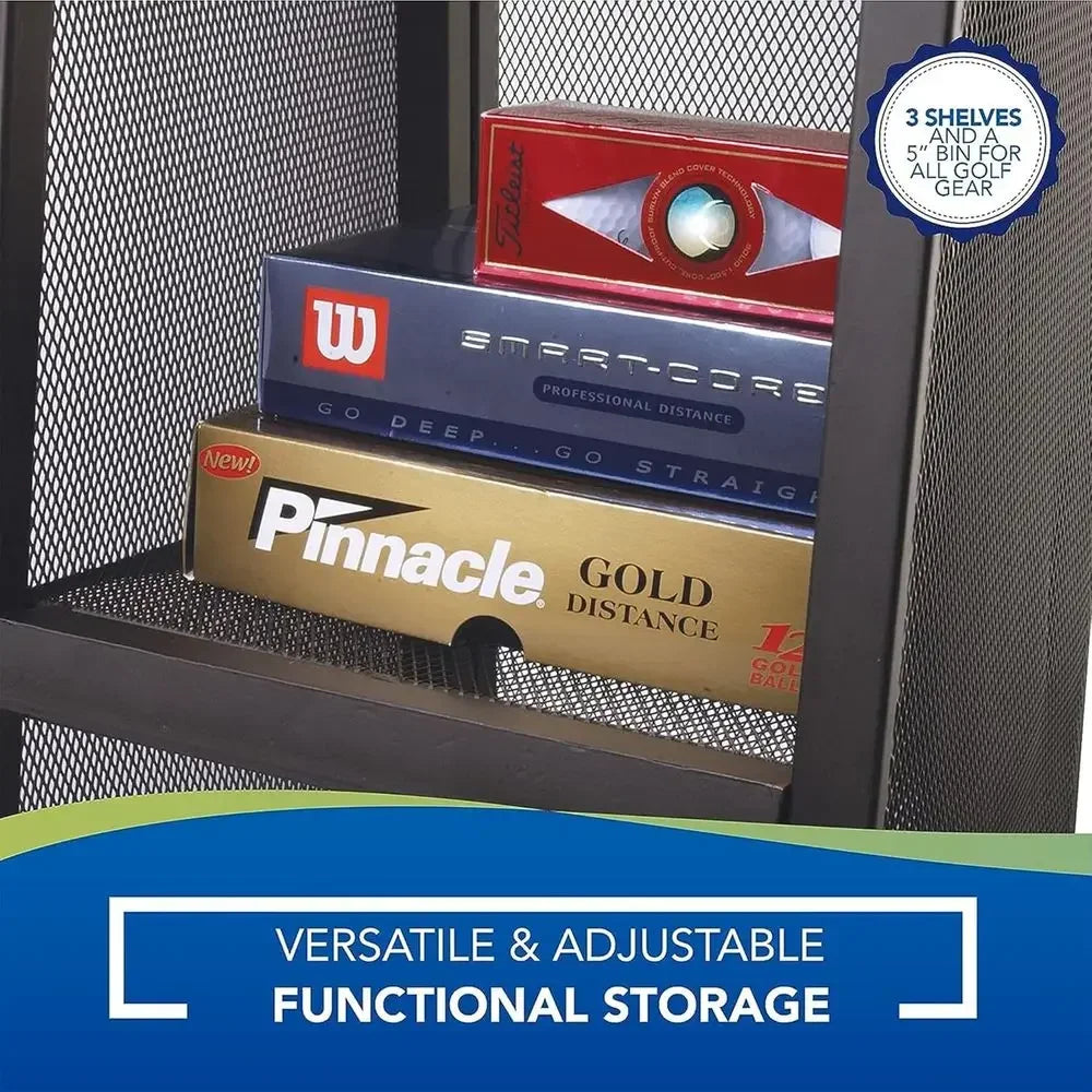 Suncast Heavy-Duty Metal Organizer Rack With 3 Storage Shelves