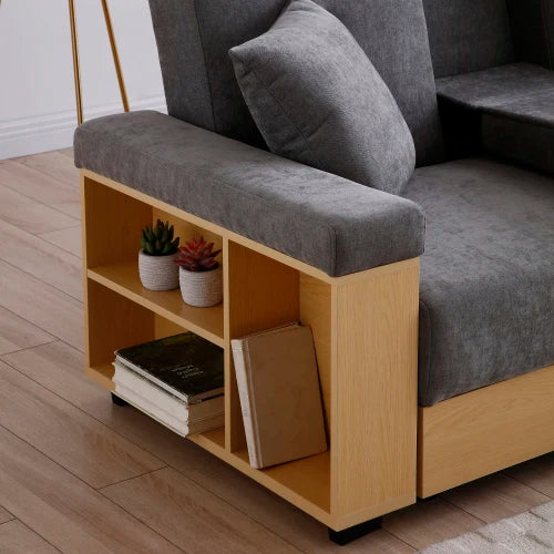 Folding Sofa Bed With Storage Drawers And Pull Down Table