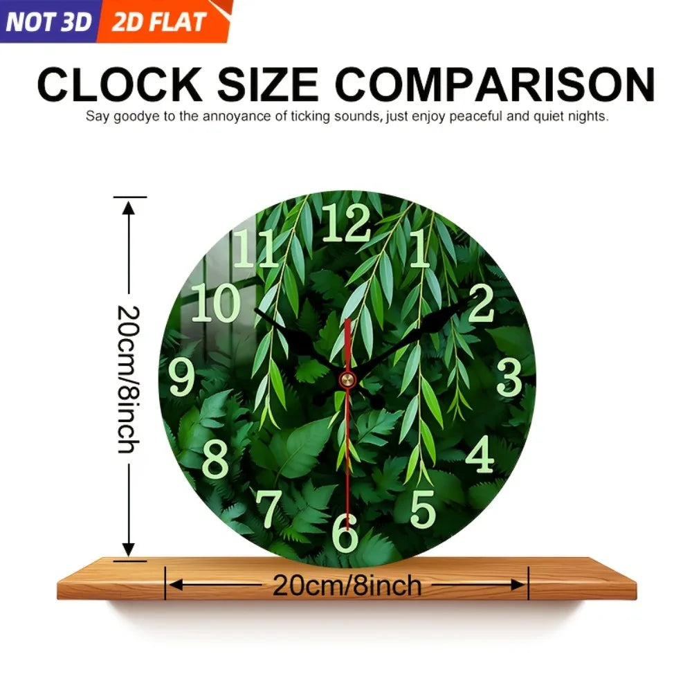 XMSJ Plant Theme Wall Clock Silent Decorative Clock