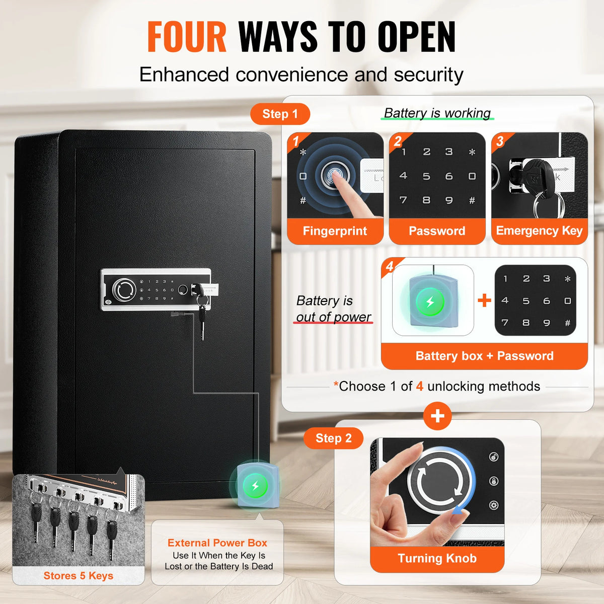VEVOR Digital Double Door Safe With Fingerprint Lock