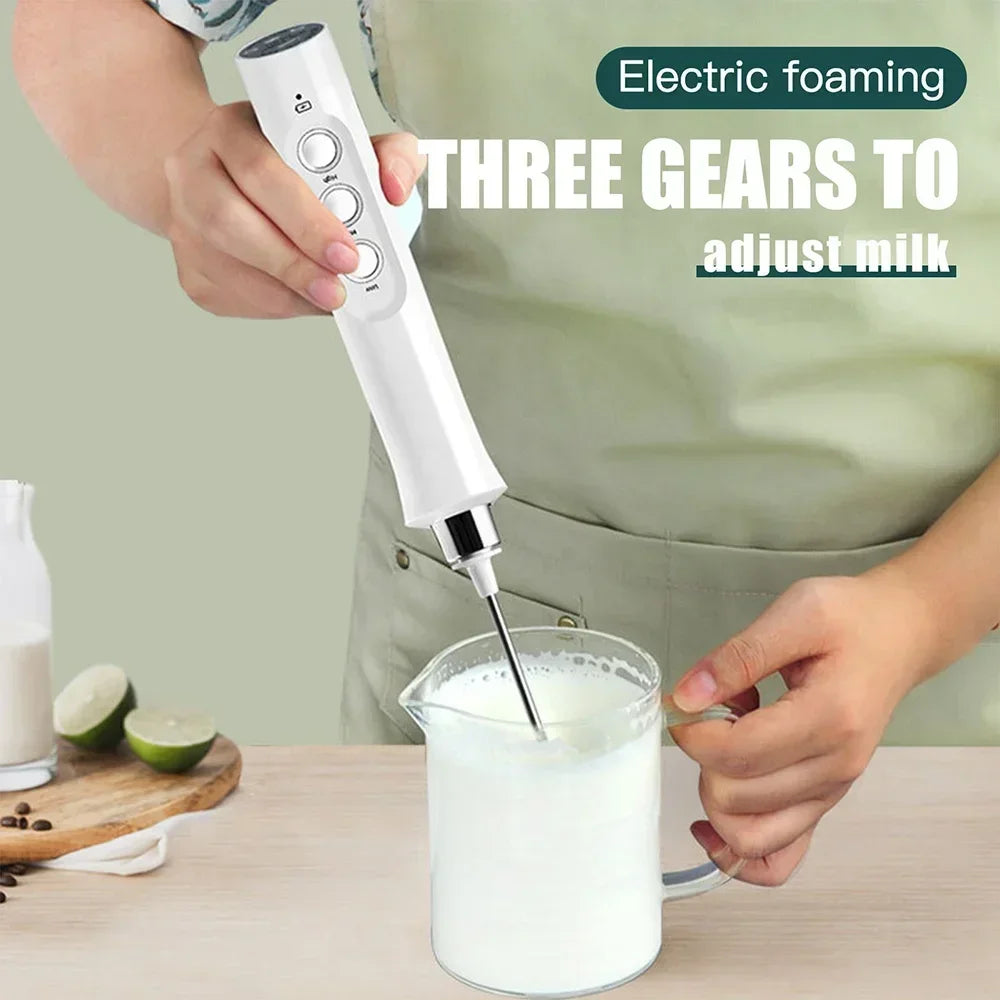 Stonego Rechargeable Handheld Milk Frother With Three Speed Settings