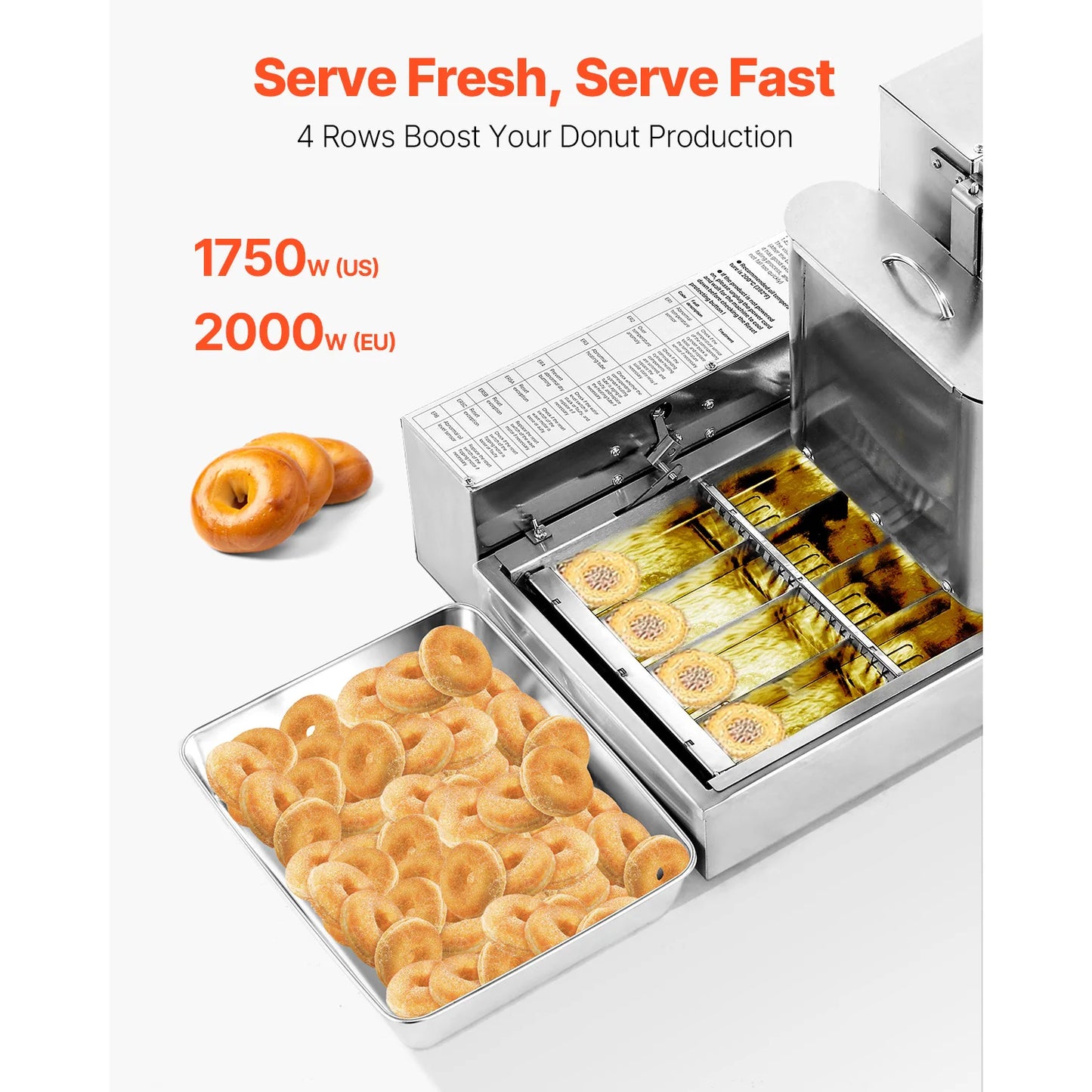 SucceBuy Commercial Automatic Donut Machine High Power Fryer