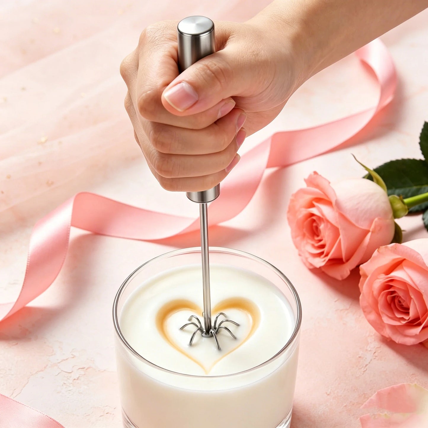 Handheld Milk Frother and Egg Beater One Press Mini Whisk