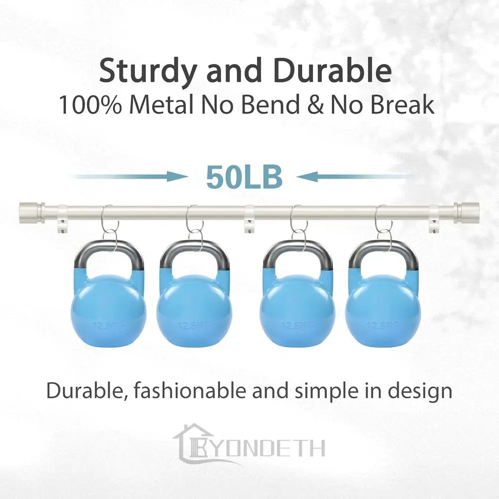 Adjustable Metal Curtain Rod With Aluminum Ends For Windows