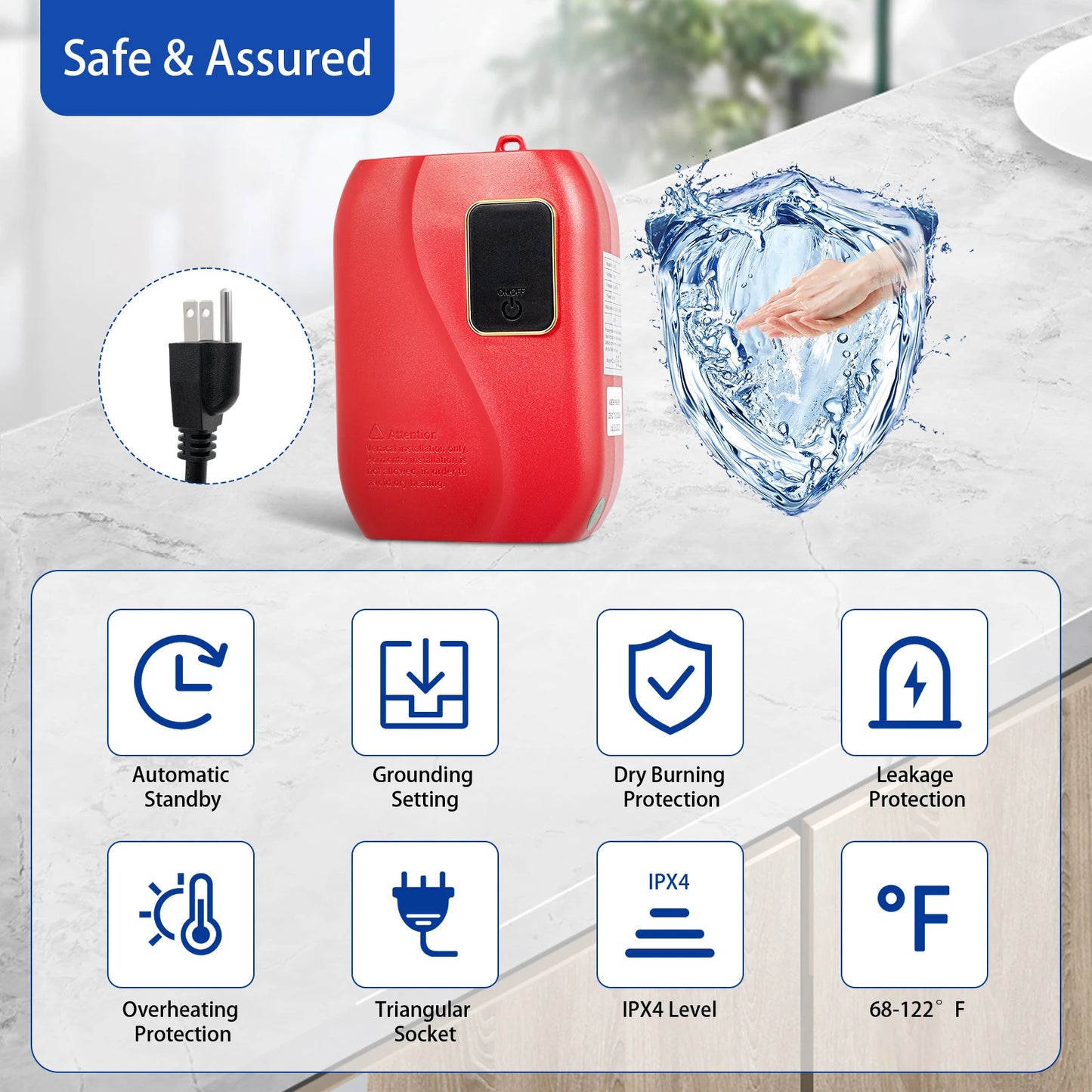 Sweetmile 3000W Instant Tankless Water Heater With Digital Display