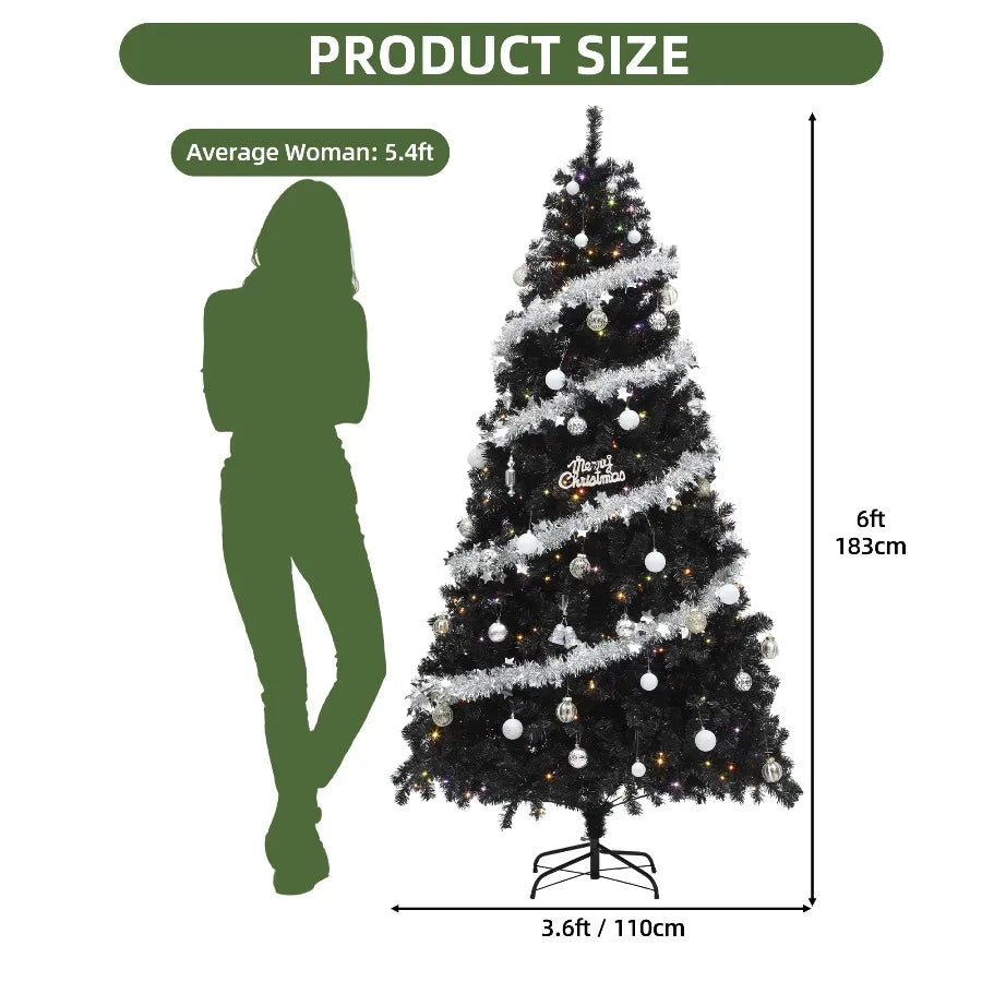 Uforic Pre Lit Artificial Pine Christmas Tree with Remote Control