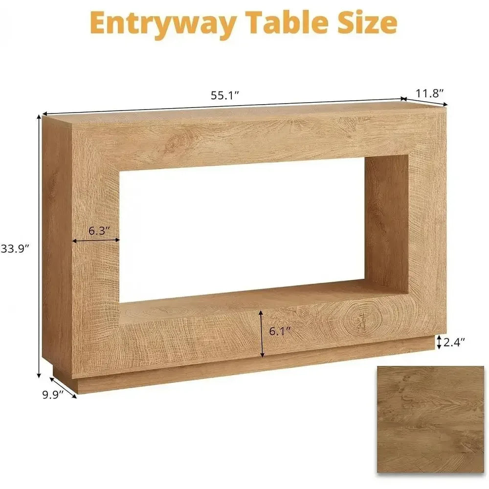Solid Wood Entryway Table Two Tier Hallway Console