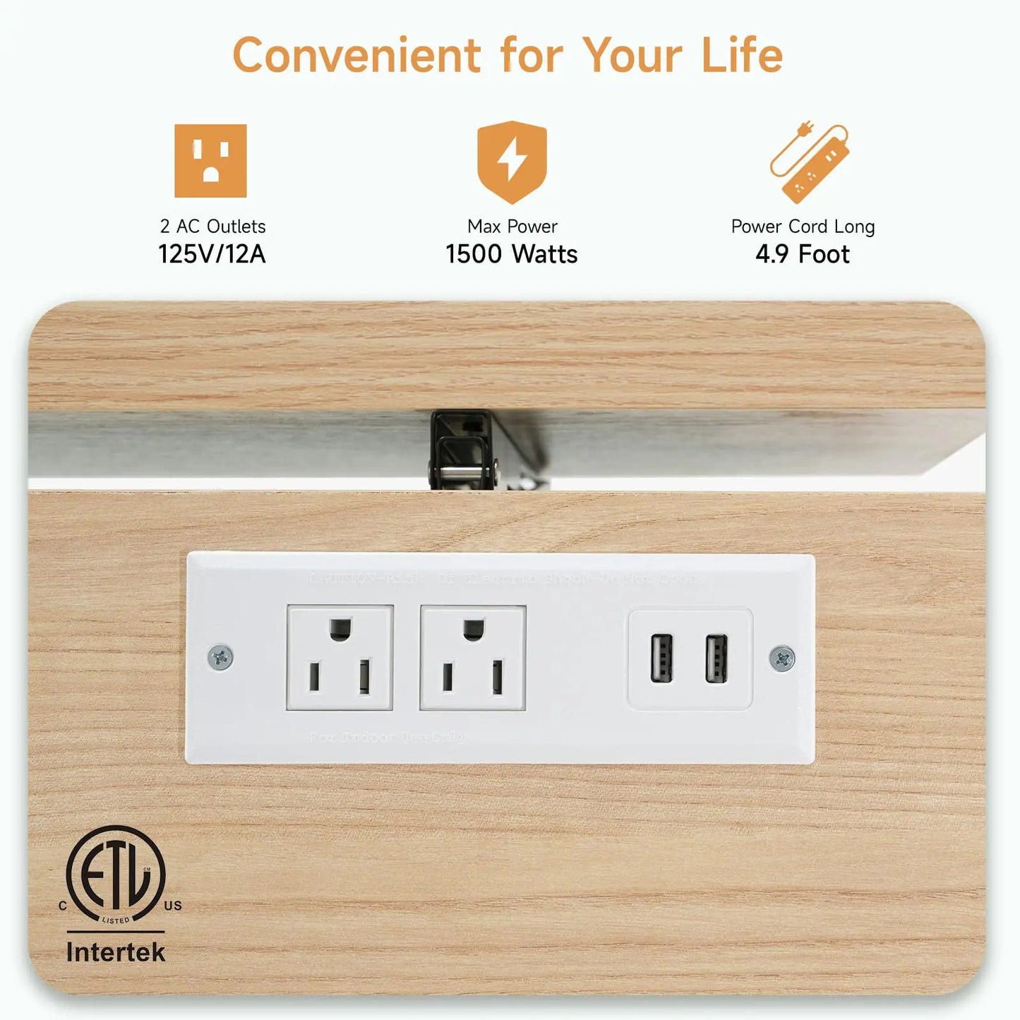 ONBRILL Mobile Kitchen Island With Drop Leaf Power Outlet Towel Rack