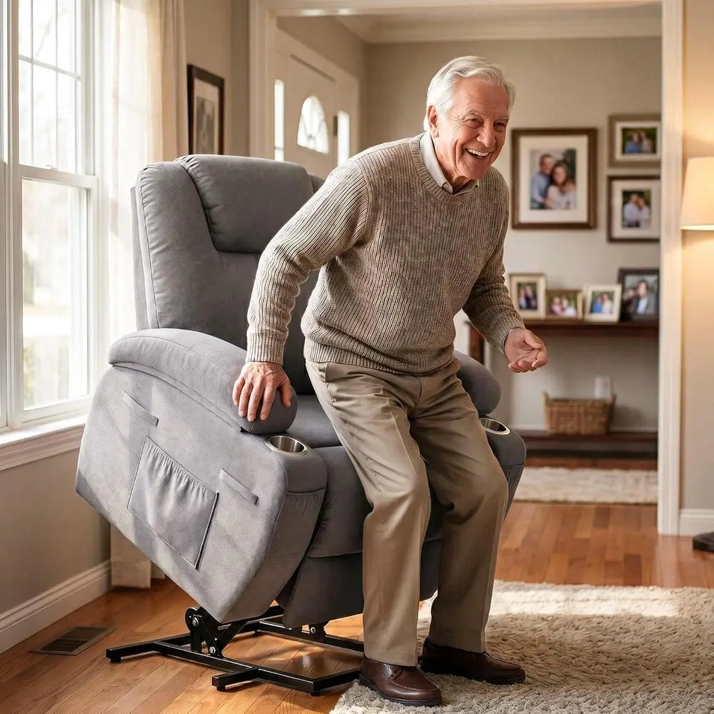 Power Lift Chair Massage Recliner With Cup Holders And Remote Control